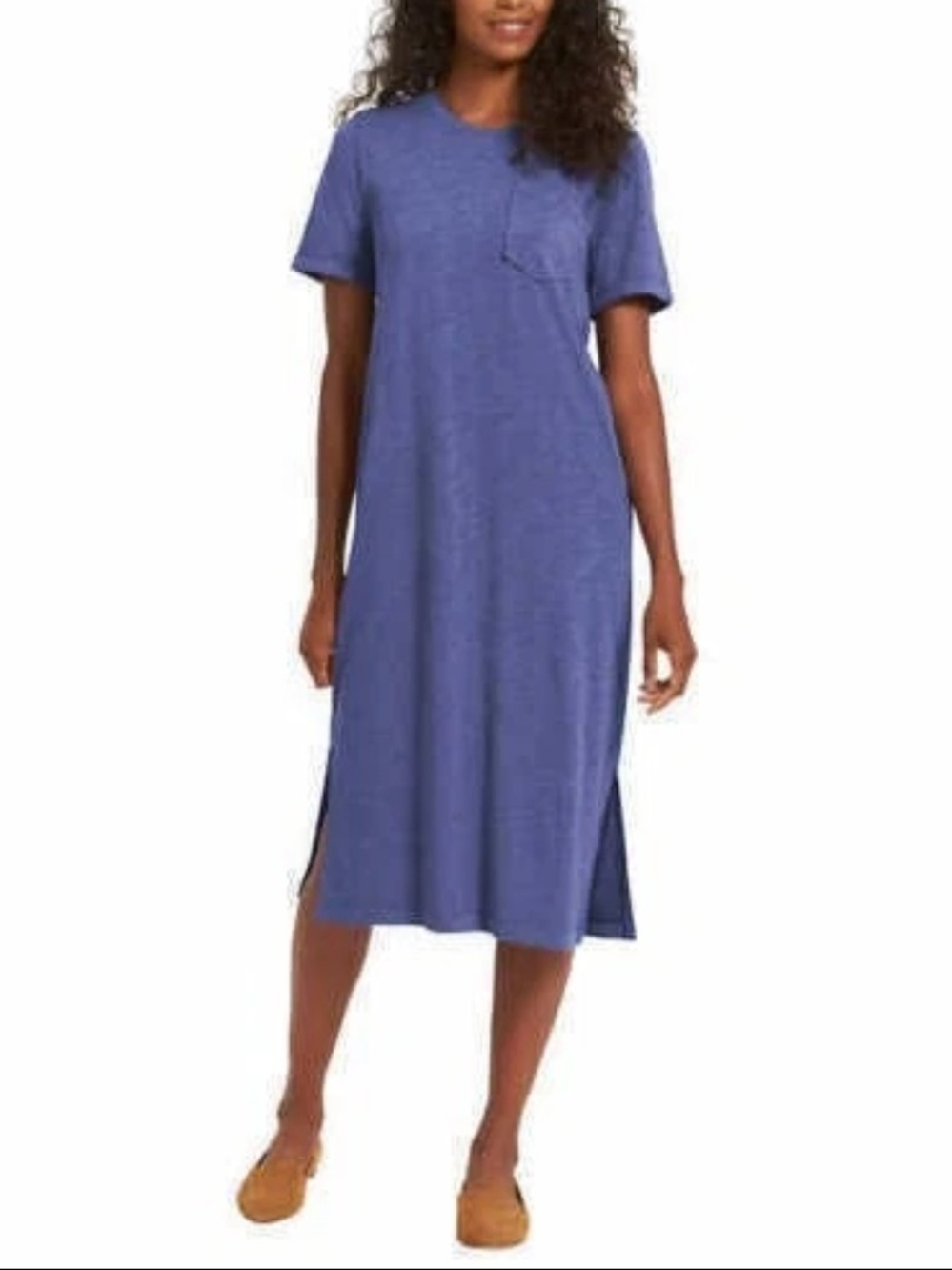 Jessica Simpson Blue Heather Short-Sleeve Midi Dress